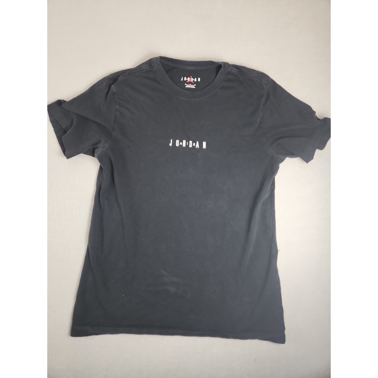 Jordan Shirt Mens Medium Black Embroidered Wordmark Jumpman Logo Nike Air Tee